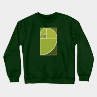 olive green fibonacci spiral Crewneck Sweatshirt